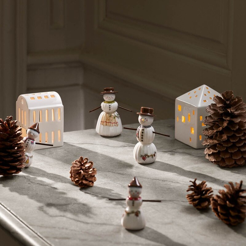 Kähler Hammershøi Christmas snømann 11,5 cm hvit m/ dekor