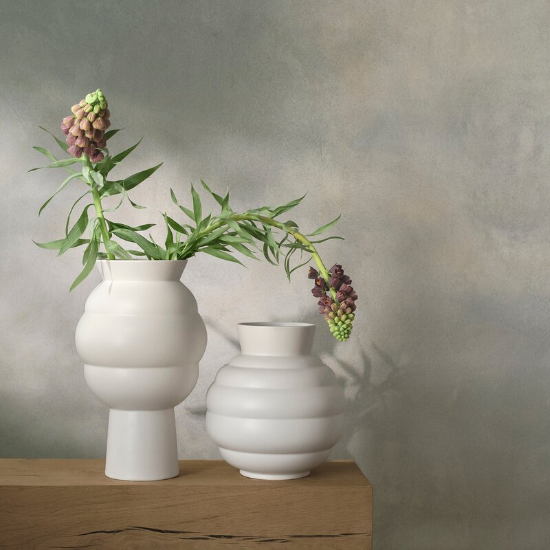 Knabstrup Keramik Tortus Archie No.4 vase 37 cm hvit