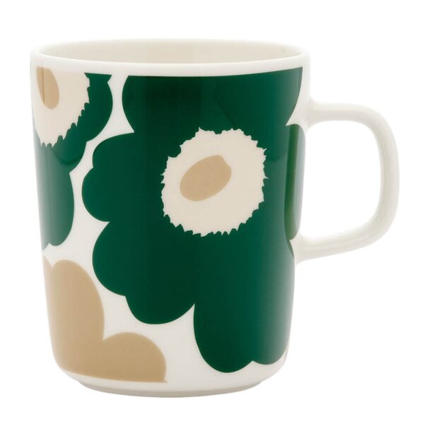 Marimekko Oiva Unikko krus 25 cl hvit/grønn/beige
