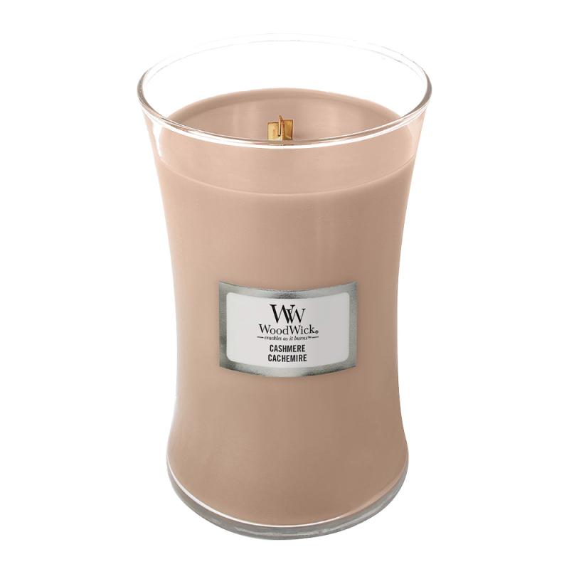 WoodWick Hourglass duftlys stor cashmere