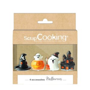 ScrapCooking Halloween kakepynt 4 stk multi