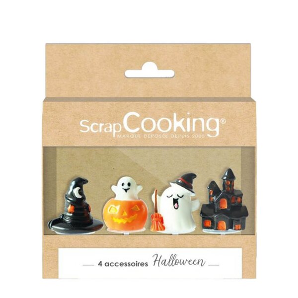 ScrapCooking Halloween kakepynt 4 stk multi