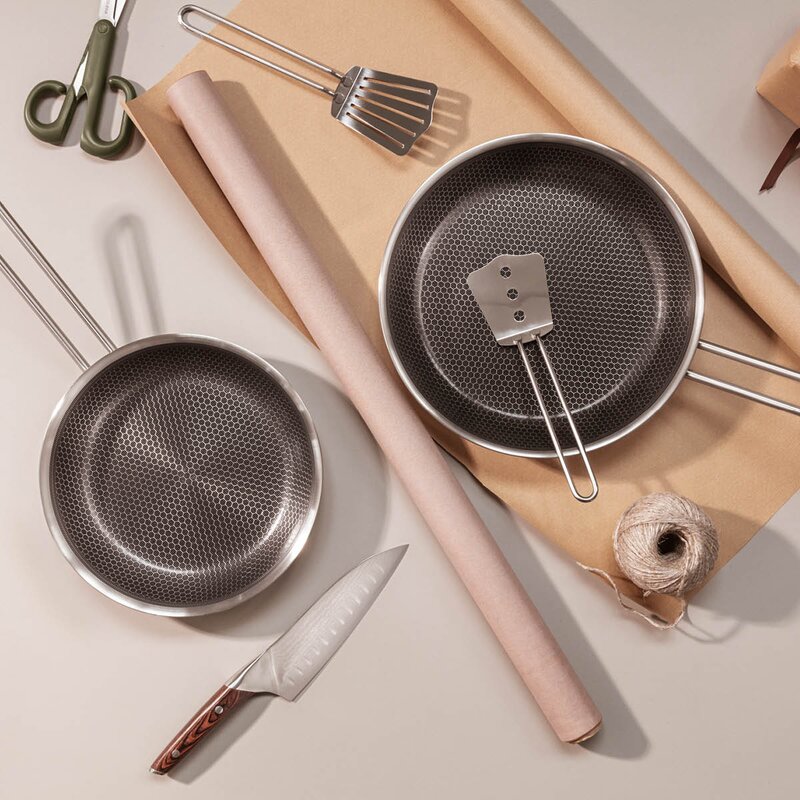 Eva Trio Multi Mosaic keramisk stekepanne 28 cm resirkulert stål