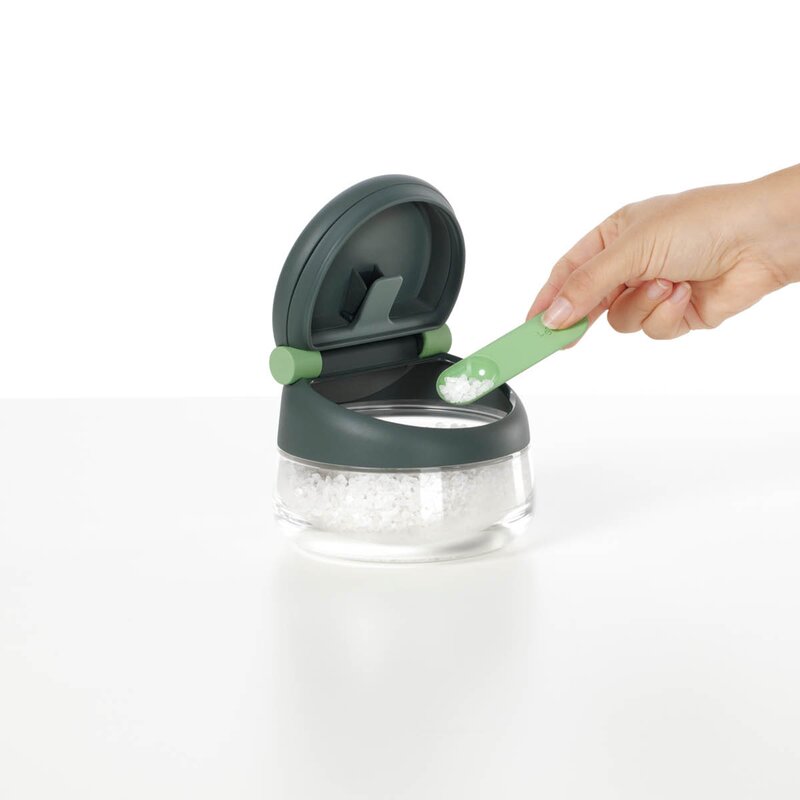 Lékué Saltbeholder med presslokk 12 cm grå/klar