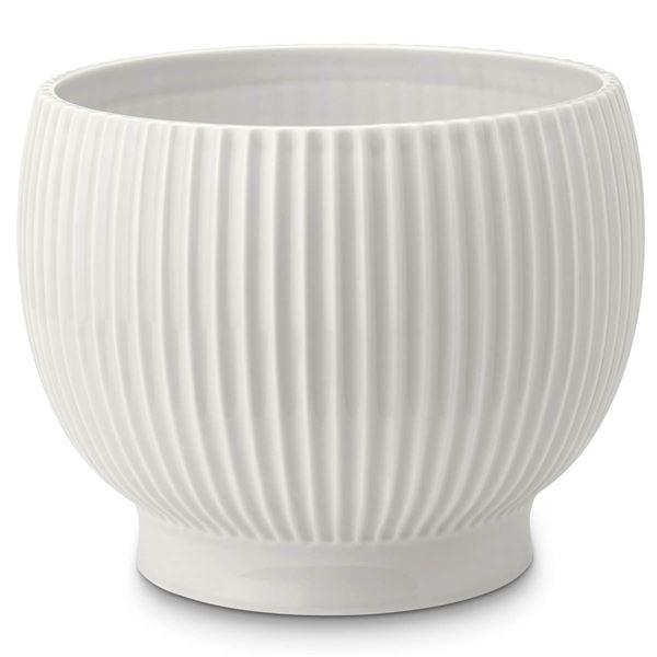 Knabstrup Keramik Potteskjuler riller Ø16,5 cm hvit