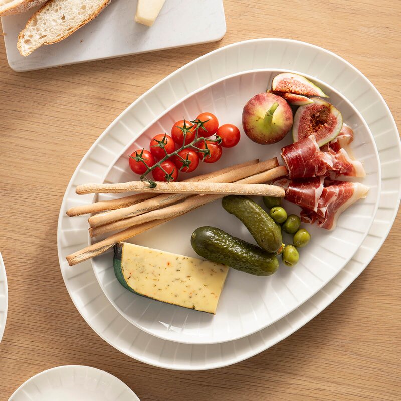 Stiernholm Senja serveringsfat oval 23x30 cm hvit