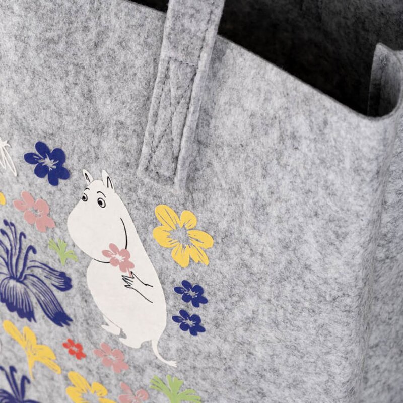 Muurla Mummi handlenett 10x40x40 cm Blomster grå