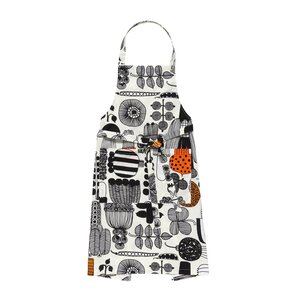 Marimekko Puutarhurin Parhaat forkle 85 cm hvit/svart/oransje