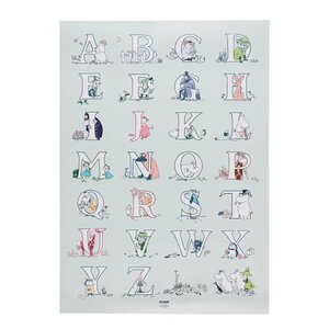 MoominArabia Mummi plakat alfabetet 50x70 cm mintgrønn