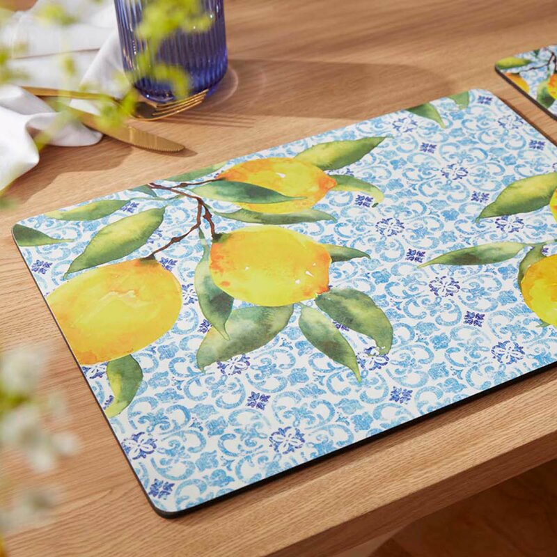 Pimpernel Amalfi bordbrikker 40x30 cm 4 stk lemons