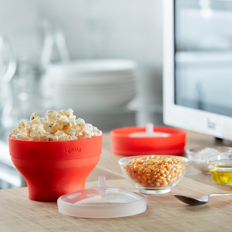 Lékué Popcornmaker for mikrobølgeovn 0,7 L 2 stk rød