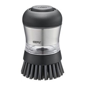Gefu Swift oppvaskbørste med såpedispenser 50 ml svart