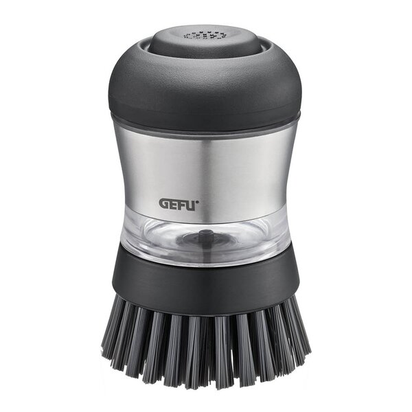 Gefu Swift oppvaskbørste med såpedispenser 50 ml svart