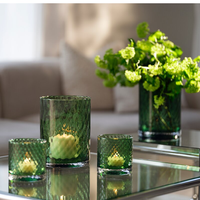 Magnor Harlekin lykt/vase 24 cm grønn