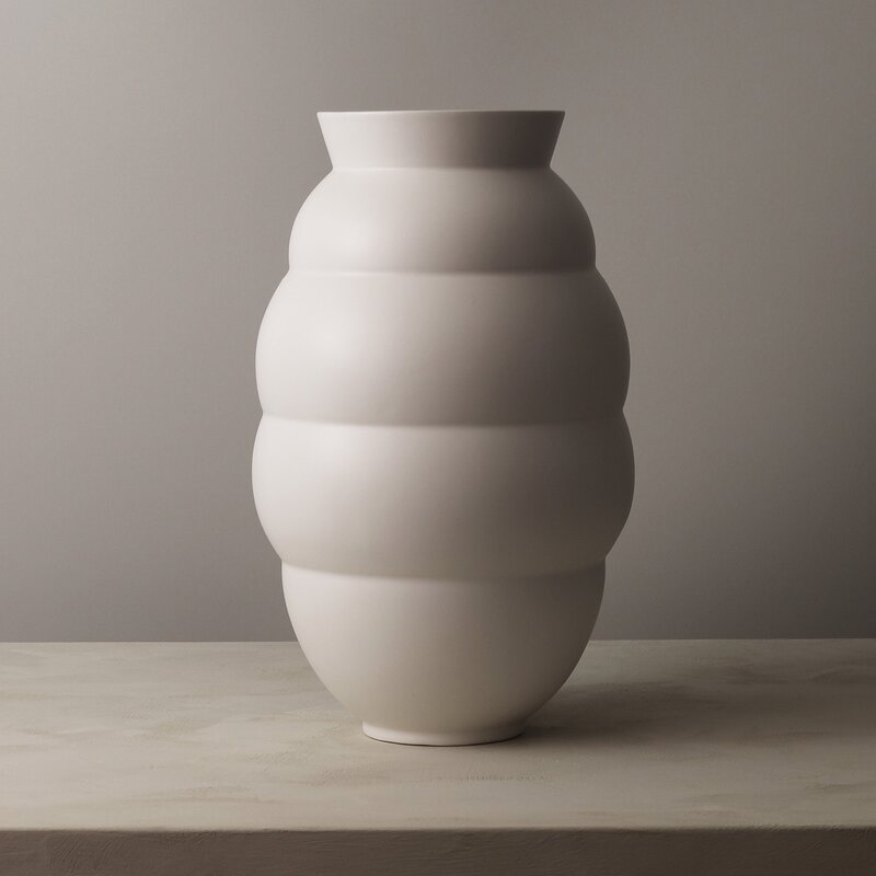 Knabstrup Keramik Tortus Archie No.5 vase 41,5 cm hvit