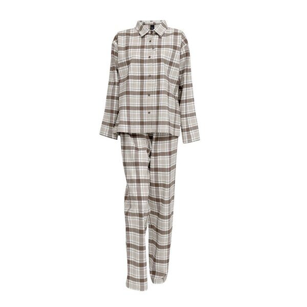 Høie Gabriel flanell pyjamas dame str M sjokoladebrun