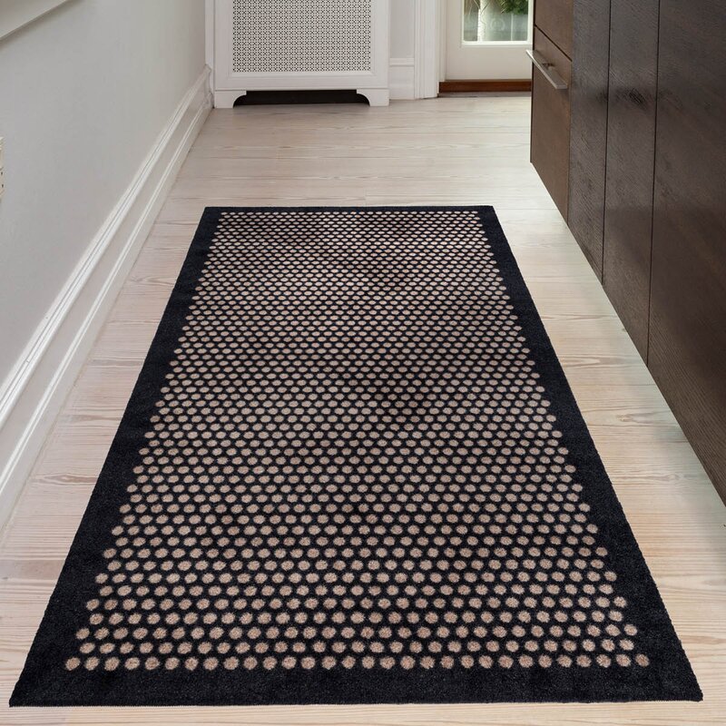 Tica Copenhagen Dot gulvmatte 200x90 cm svart/sand
