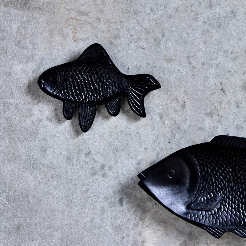 House Doctor Veggkunst Fish 19,5x14,5 cm svart