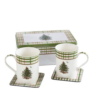 Spode Christmas Tree kopp og coaster-sett 34 cl