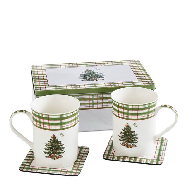 Spode Christmas Tree kopp og coaster-sett 34 cl