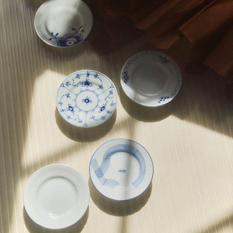 Royal Copenhagen Gifts with History tallerken 11 cm 5 stk blå/hvit