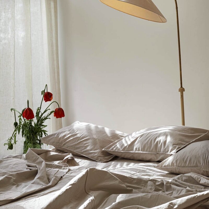 Midnatt Pebble stretchlaken 90x200 cm greige