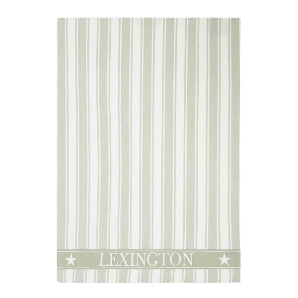 Lexington Icons stripet kjøkkenhåndkle m/vaffelstruktur 50x70 cm sage/hvit