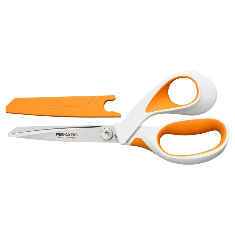 Fiskars RazorEdge stoffsaks softgrip 21 cm oransje/hvit