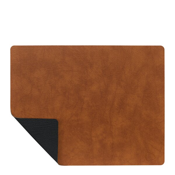 LIND DNA Square Bull brikke tosidig cognac/svart