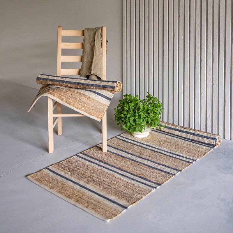 Lone Tepper Lyon jute gulvløper 70x140 cm natur blå