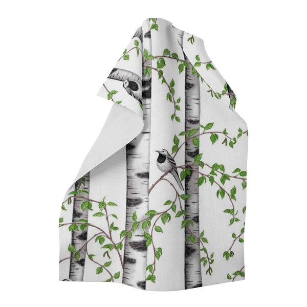 Arvidssons Textil Björkdungen kjøkkenhåndkle 46x70 cm offwhite/grønn