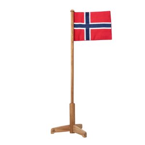 Spring Copenhagen Bordflagg i eik norsk flagg 40,5 cm