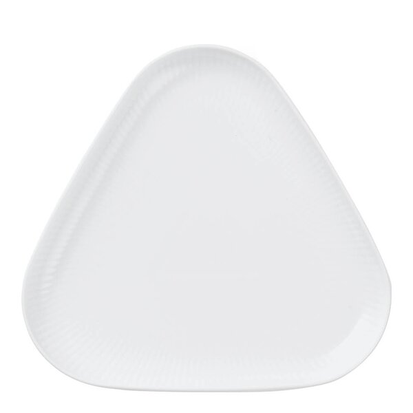 Royal Copenhagen Hvit Riflet trekantet fat 23 cm