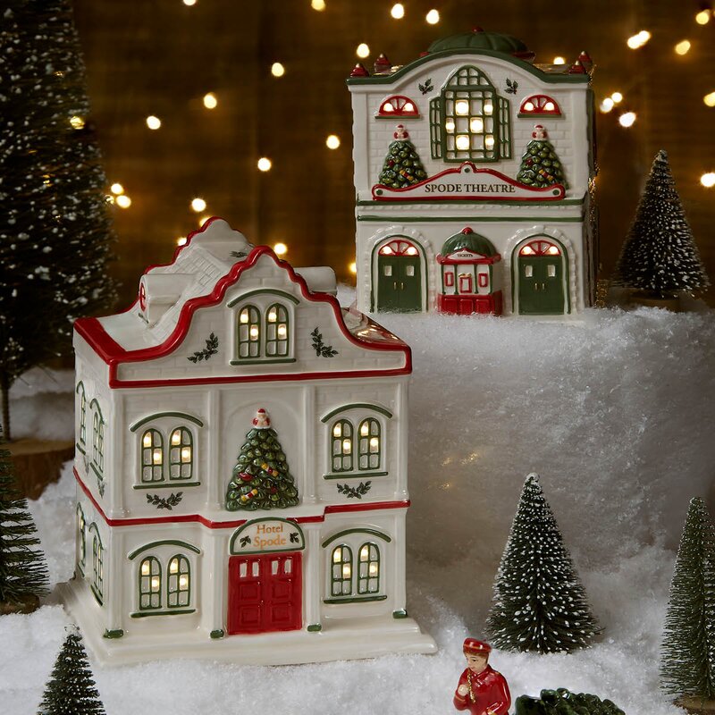 Spode Christmas Tree hotell LED lykt 17,2x13,2x10,8 cm