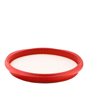 Lékué Quicheform i silikon med fat 28 cm 1,5 L rød/hvit