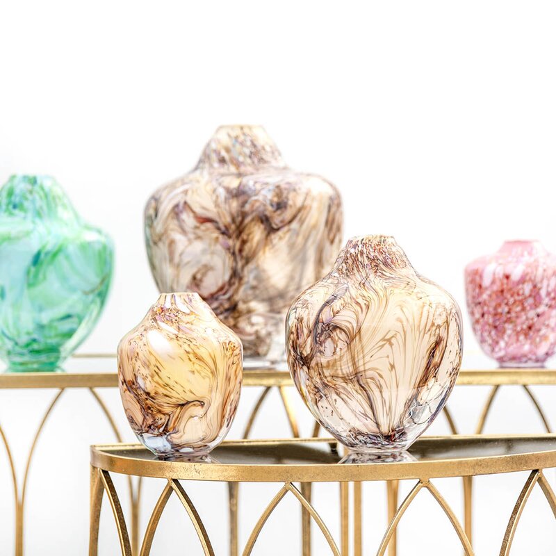 Magnor Unik skulptur kunstglass M 24 cm brun multi