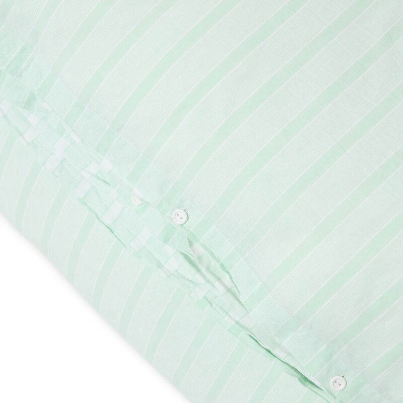 Lexington Sengesett percale 140x200 cm hvit/grønn stripete