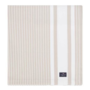 Lexington Icons stripete oxfordduk 180x180 cm beige/hvit