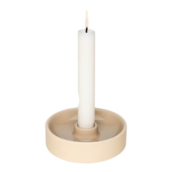 Arabia - Kirnu lysestake 11x3,5 cm beige