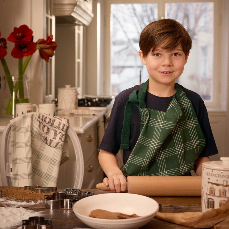 Lexington Original kjøkkenhåndkle Happy Holiday 50x70 cm hvit/grønn