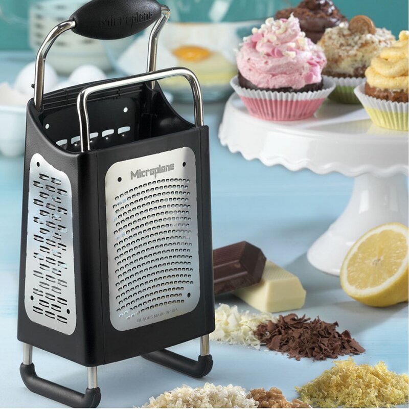 Microplane Box Grater rivjern med 4 sider 27 cm svart