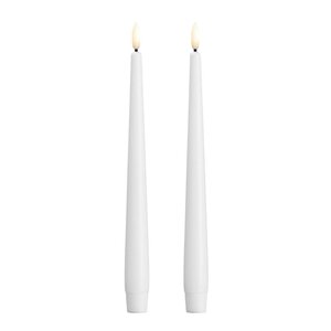 Moods & More Kronelys LED 2,3x25 cm 2 stk silk hvit