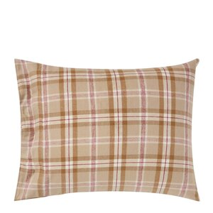 Lexington Putetrekk 50x70 cm bomullsflanell rutete fudge/beige/fig