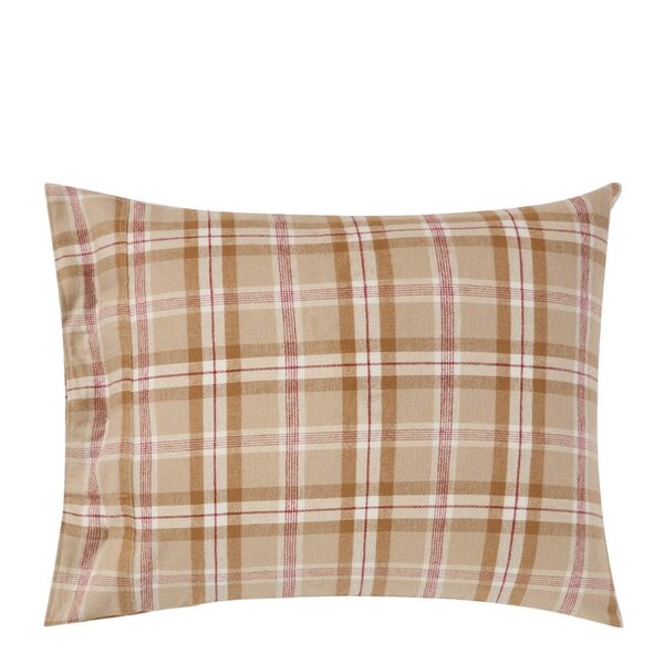 Lexington Putetrekk 50x70 cm bomullsflanell rutete fudge/beige/fig