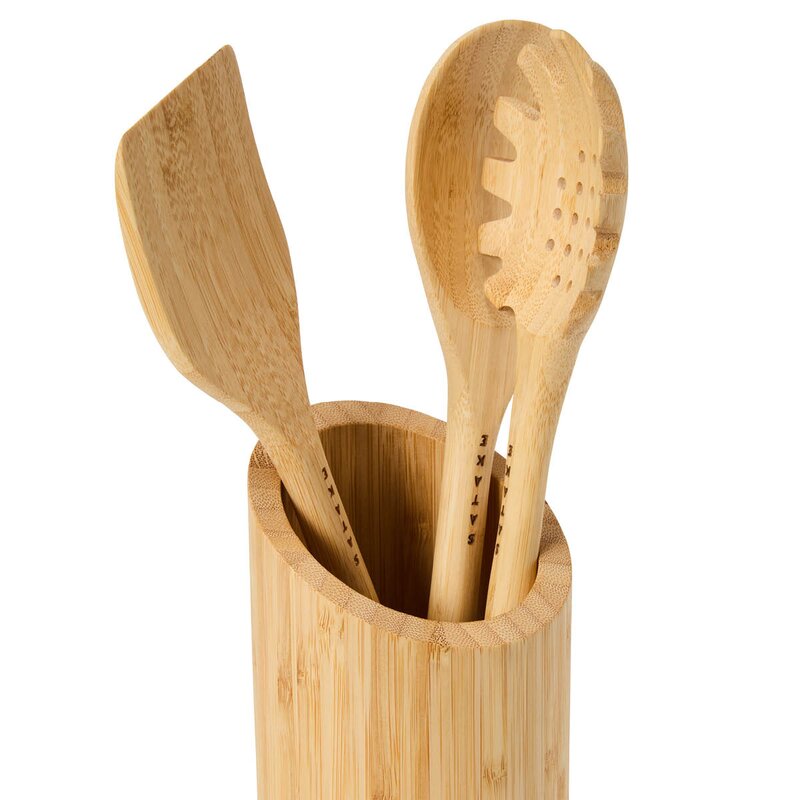 Satake Kjøkkenredskap med stativ 4 deler bambus