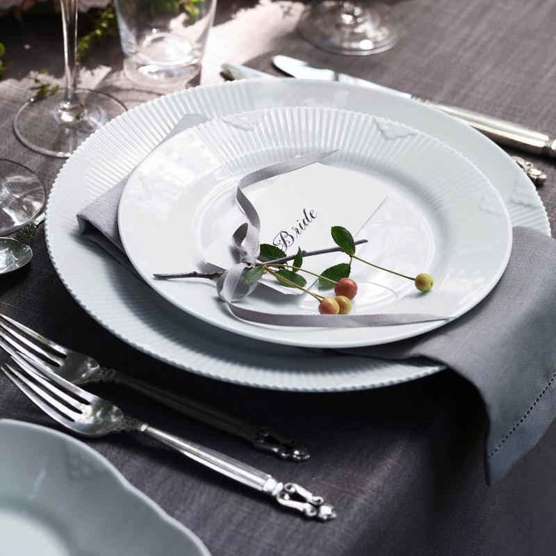 Royal Copenhagen White Elements tallerken flat 22 cm