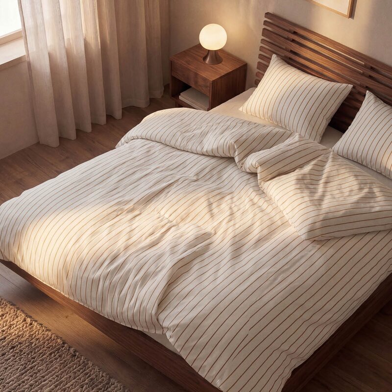 Juna Soft sengesett 140x200 cm offwhite/karamell