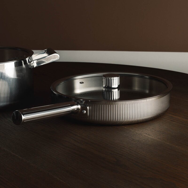 Vargen & Thor Glima traktørpanne 28 cm med lokk blankt stål