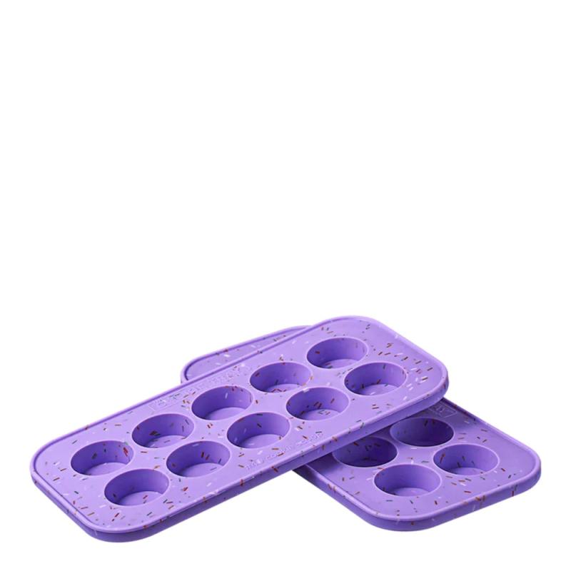 Souper Cubes Matoppbevaring og lokk i silikon cookie tray 10x25 ml 2 stk lilla