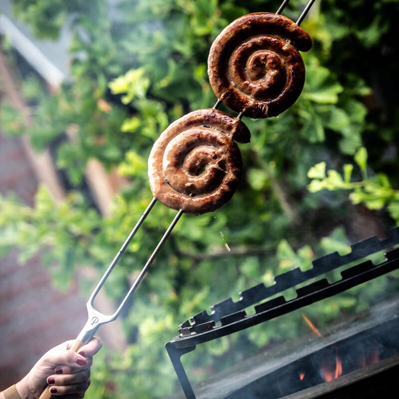 Forged Churrasco gaffelspyd 60 cm stål/oliventre